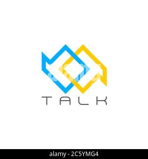 symbol vector of linked talk bubble frame design Stock Vector