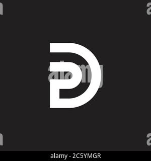 letter dp simple geometric linear logo vector Stock Vector