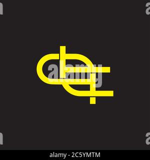 letter qt linked flat geometric clear line design symbol logo vector Stock Vector