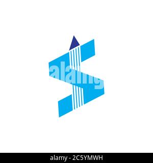 letter s stripes motion arrow geometric logo vector Stock Vector