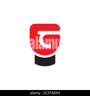 letter g boxing gloves shape logo vector Stock Vector