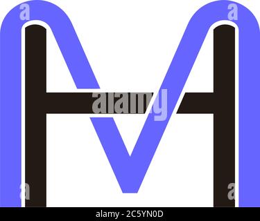 letter hm linked colorful logo vector Stock Vector