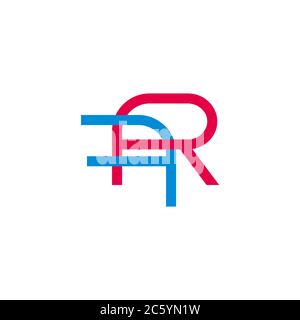 letter rf linked colorful design symbol logo vector Stock Vector