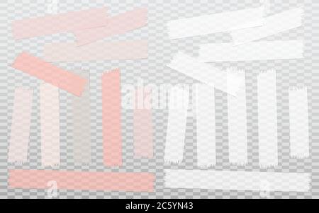 White, pink, green different size adhesive, sticky, masking, duct tape,  paper pieces are on squared gray background Stock Vector by ©flas100  394891098