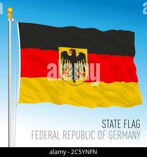 Official state flag of Federal Republic of Germany, vector illustration Stock Vector