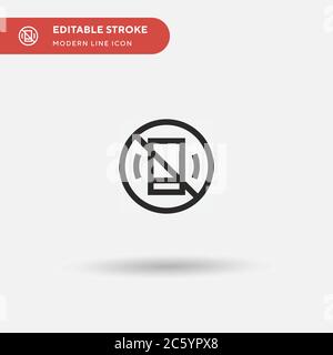 No Mobile Phone Simple vector icon. Illustration symbol design template for web mobile UI element. Perfect color modern pictogram on editable stroke. No Mobile Phone icons for your business project Stock Vector