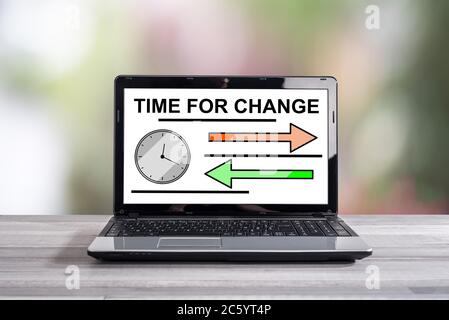 Time for change concept shown on a laptop screen Stock Photo