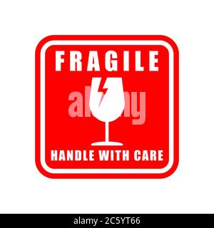 Fragile Sticker Handle With Care Icon Packaging Symbols Sign Red Keep Dry Do  Not Drop Trolley Royalty Free SVG, Cliparts, Vectors, and Stock  Illustration. Image 35027569.