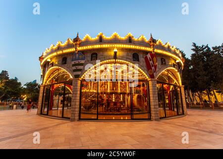 An vintage carrousel in Baku, Azerbaijan. Stock Photo