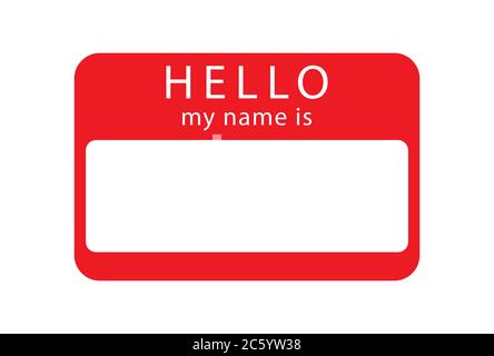 HELLO my name is tag blank sticker. Vector illustration. Isolated on white background. Stock Vector
