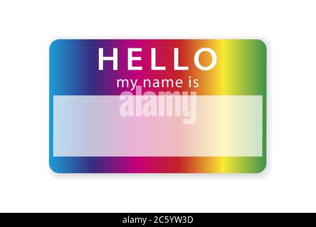 HELLO my name is tag blank sticker. Vector illustration. Isolated on white background. Stock Vector