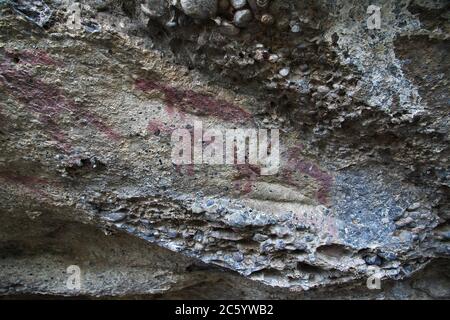 Petroglyphs in Torres del Paine National Park, Patagonia, Chile Stock Photo