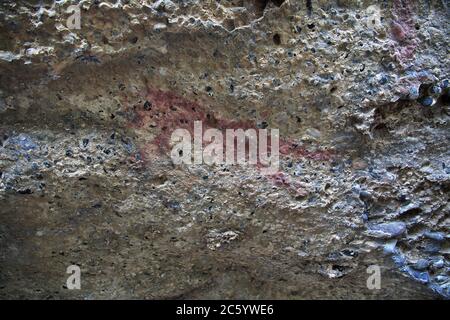 Petroglyphs in Torres del Paine National Park, Patagonia, Chile Stock Photo