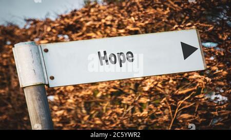 Street Sign the Direction Way to Hope Stock Photo - Alamy