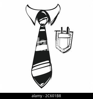 Tie illustration, A decent corporate uniform code and there is good graphics for a print t-shirt Stock Vector
