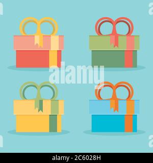 Set of icons of gift boxes - stock vector Stock Vector