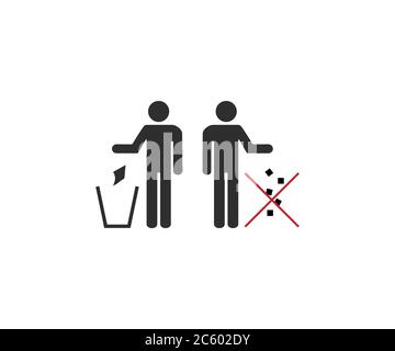 Do Not Litter. Vector illustration, flat design. Stock Vector