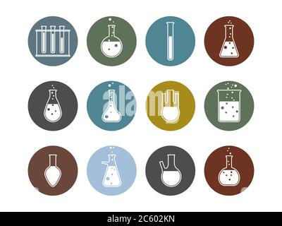 Flask, laboratory icon. Vector illustration, flat design. Stock Vector