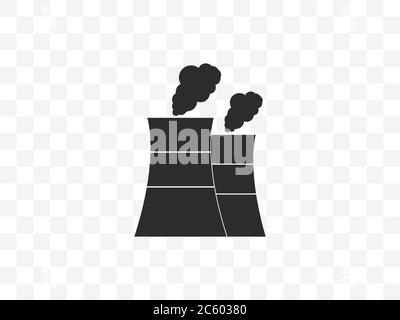 Cooling tower, nuclear plant icon. Vector illustration, flat design. Stock Vector