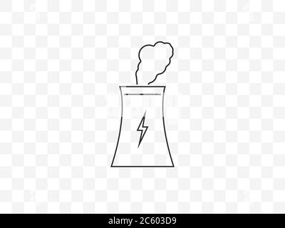 Cooling tower, nuclear plant icon. Vector illustration, flat design. Stock Vector
