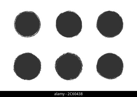 Collection of black grunge distressed brush stamp backgrounds Stock Vector