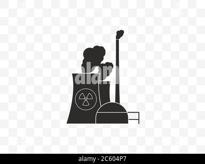 Cooling tower, nuclear plant icon. Vector illustration, flat design. Stock Vector