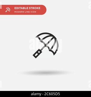 Umbrella Simple vector icon. Illustration symbol design template for web mobile UI element. Perfect color modern pictogram on editable stroke. Umbrella icons for your business project Stock Vector