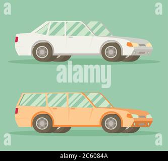 Car in flat style. Vehicle icon. Vector illustration Stock Vector