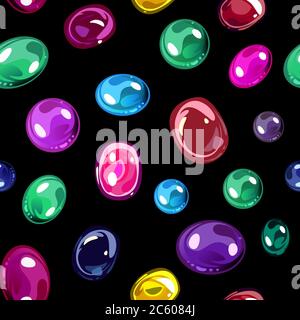 Seamless pattern of precious shiny stones for textile, wallpaper, print. Abstract ackground stone shapes decor and fabric. Stock Vector