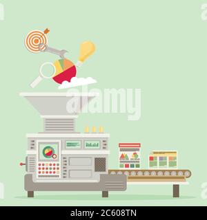 Process of creating site. Process coding and programming. Stock Vector
