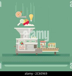 Process of creating site. Process coding and programming. Stock Vector