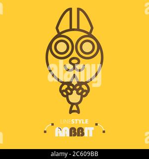 Vector illustration. line style rabbit Stock Vector