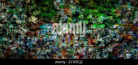 Abstract image with paint strokes of different shapes. Stock Photo