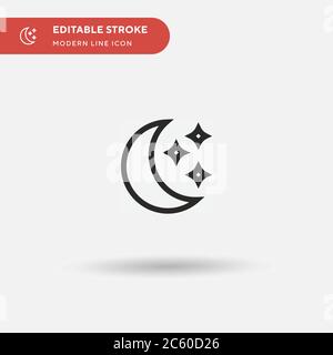 Night Simple vector icon. Illustration symbol design template for web mobile UI element. Perfect color modern pictogram on editable stroke. Night icons for your business project Stock Vector