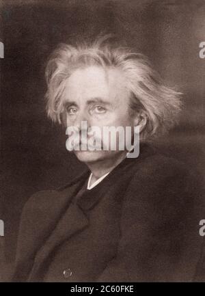 Edvard Hagerup Grieg (1843 - 1907) was a Norwegian composer of the romantic period, musical figure, pianist, and conductor. Grieg's work was influence Stock Photo