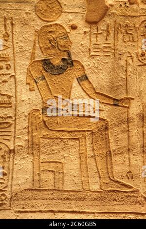 Sunken Relief, Lateral Chamber, Ramses II Temple, UNESCO World Heritage Site, Abu Simbel, Egypt