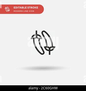 Chilli Simple vector icon. Illustration symbol design template for web mobile UI element. Perfect color modern pictogram on editable stroke. Chilli icons for your business project Stock Vector