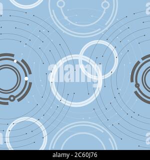 Seamless geometric pattern with connected lines and dots. Vector illustration on blue background Stock Vector