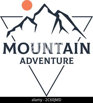 Mountain Adventure Outdoor logo design vector in triangle, best for sport or recreation logo Stock Vector