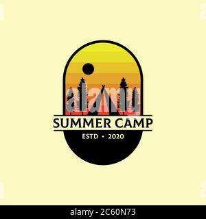 Summer Camp Outdoor logo design vector, best for sport or recreation logo inspiration etc Stock Vector