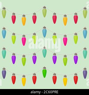 Christmas light flat icon Stock Vector