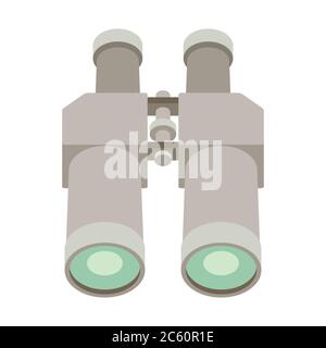 Binoculars flat icon on white background Stock Vector