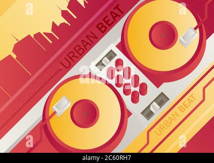Designed modern DJ music banner. Vector illustration. Stock Vector