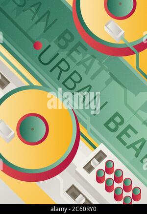 Designed modern DJ music banner. Vector illustration. Stock Vector