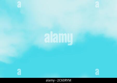 Abstract blue turquoise and white color blurred background Stock Photo