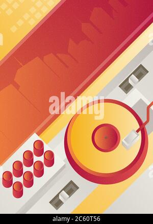 Designed modern DJ music banner. Vector illustration. Stock Vector