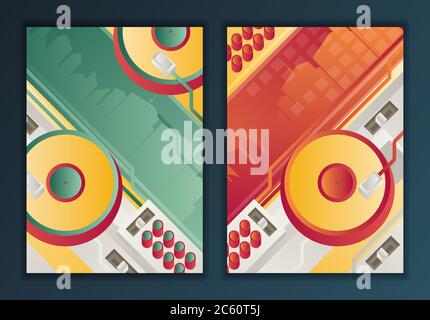 Designed modern DJ music banner. Vector illustration. Stock Vector