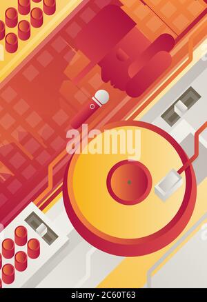 Designed modern DJ music banner. Vector illustration. Stock Vector