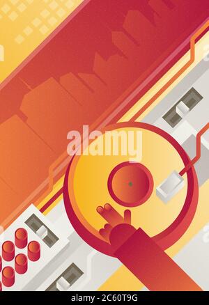 Designed modern DJ music banner. Vector illustration. Stock Vector