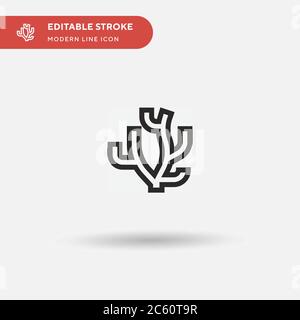 Coral Simple vector icon. Illustration symbol design template for web mobile UI element. Perfect color modern pictogram on editable stroke. Coral icons for your business project Stock Vector